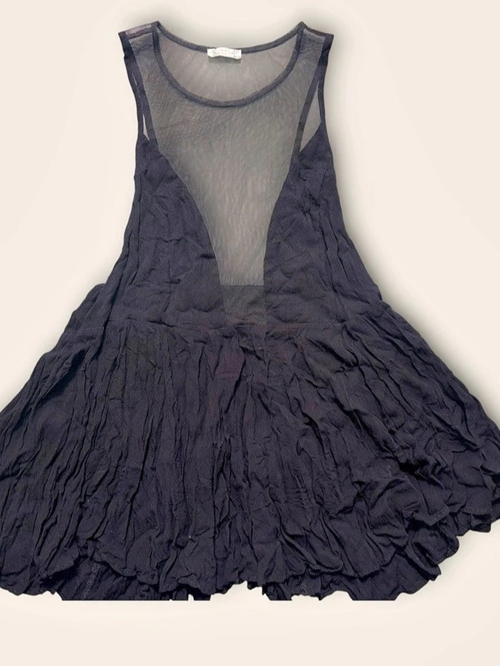 Free People Boho Black Mesh Tunic Tank
